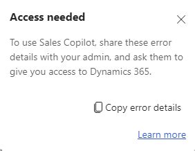 Error when signing in to Dynamics 365 .